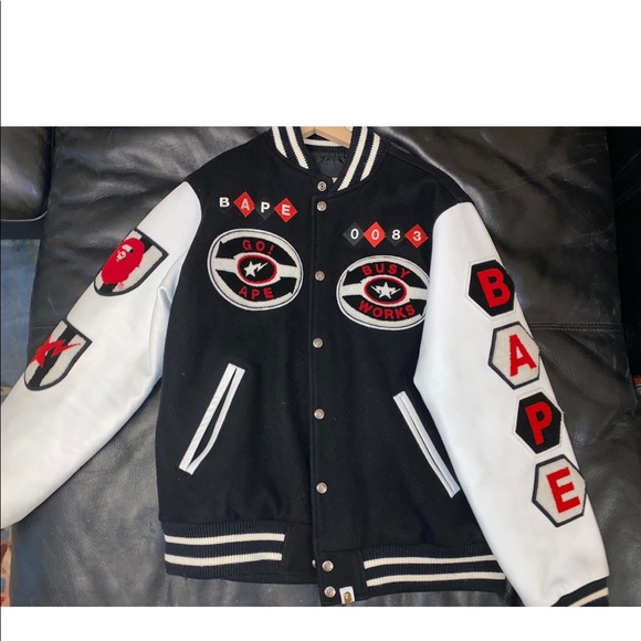 BAPE bathing ape varsity jacket - Picture 1 of 8